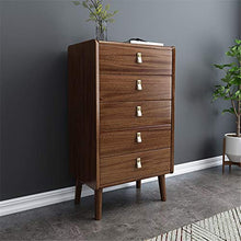 ZzheHou Cassettiera Noce Bagagli Pettorale con Maniglie in Metallo 5 Cassettiera Cassetto in Rame Finitura Robusto Durevole Semplice E Grazioso (Color : Walnut, Size : 60x40x92CM)