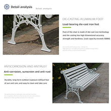 Panchina Terrazza da Parco Panchina Tempo Libero, Panca Giardino Resistente Intemperie con Struttura Ghisa e Legno Massello Anticorrosivo, 2-3 Posti Panche Decorative retrò per Portico Prato Cortile