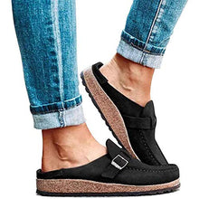 AFANG Donna Scamosciata Slip on Sandali, Piatto Punta Tonda Pantofole Passeggio Senza Schienale Scarpe Casual Comodi Sandali Tinta Unita Moda Pantofole,C,38