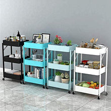 Chunjiao Carrelli a 3 Strati a 3 Strati Pieghevoli Carrello da Cucina Carrello Mobile Acciaio in Carbonio con Ruote universali Installazione Gratuita per Bagno Balcone-Blu Portabottiglie da Vino/por