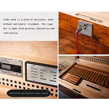 SHAO1 Cigar Humidor, Impiallacciatura E Trascorrere Navi di Superficie Legno di Cedro Grande capacità Cigar Humidor Cigar Cabinet Portasigarette (387 * 272 * 152Mm)