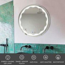 ZRZJBX Bathroom Mirror Specchio, Specchi per Luce LED da Bagno, Specchio da Parete Tondo Retroilluminato Touch Antiappannamento E Antideflagrante