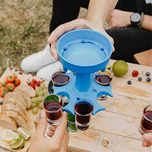 DHHZRKJ 6 Piccoli Dispenser e Supporti in Vetro, distributori di Bevande per Il riempimento di liquidi, distributori di Vino per Cocktail da Bar,2blue