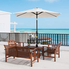 Outsunny Ombrellone da Giardino Inclinabile Φ227cm, Apertura a Manovella, Palo in Metallo e 8 Stecche, Bianco Crema