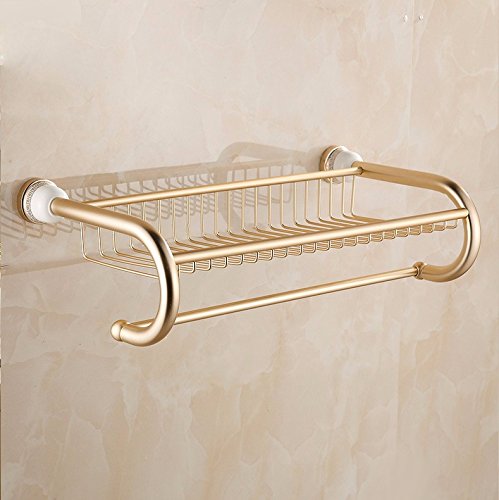 MBYW moderno minimalista portasciugamani portasciugamani da bagno portasciugamani europeo spazio in alluminio porta asciugamani scaffale dorato Adatto per bagno, camera da letto, cucina, ufficio, bar