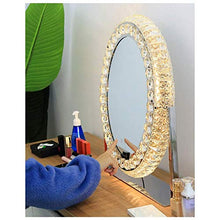 GUOJINE Specchi da Toeletta da Appoggio con Luci A LED, Touch Control Specchio for Trucco Grande con Dimmer, Specchio Cosmetico con Cornice in Acciaio Inossidabile