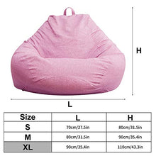 Jodimitty Pouf Copripoltrona a Sacco Copridivano per Divano Pigro Fodera Per Poltrona A Sacco Per Divano Bean Bag Cover Copri Lazy Bag per Adulti e Bambini Senza Sacco(Pink，90x110cm)