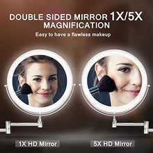 HGXC Specchio per Il Trucco a Parete Specchio per Il Bagno con ingrandimento in Acciaio Inossidabile Touch Screen a Parete, USB Ricaricabile
