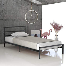 Belupai - Struttura letto in metallo, con rete a doghe, per camera dei bambini, 90 x 200 cm, colore: Nero