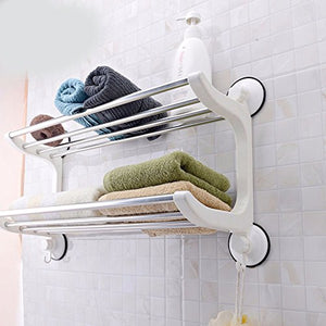 MBYW Portasciugamani Moderno e Minimalista Alto carico Portasciugamani Elegante da Bagno Mensola portaoggetti Porta Asciugamani, Senza Perforazione, Acciaio Inossidabile, Bianco