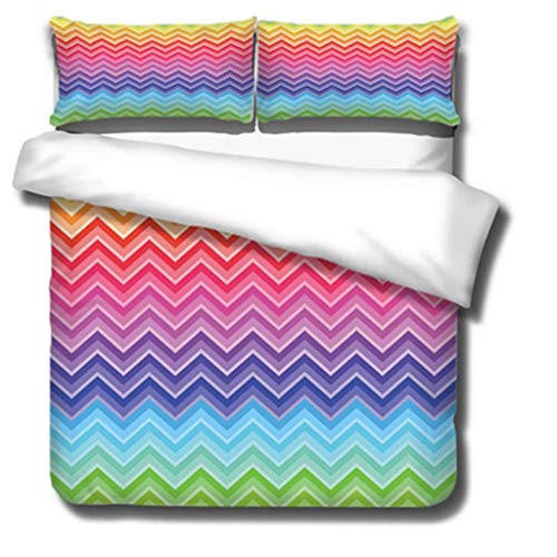 DEWUFAFA Set di Biancheria da Letto Morbida di Stampa Modello Geometrico 3D Wave Walmth Cover Duvet 2/3 Pezzo Impostato con Federa (Color : Style01, Size : King:94