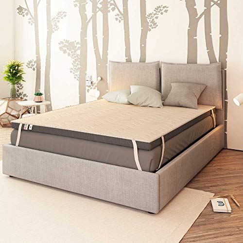 Baldiflex Emporio Correttore Materasso in Memory Foam Topper 140x180 cm H 8 cm con Rivestimento Ipoallergenico Traspirante