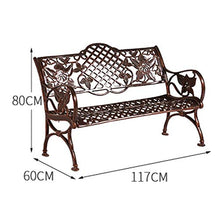 Household Products Sedia da Giardino per Esterni con Schienale in Metallo, Panca per terrazza con braccioli, Decorazione per la casa, Sedile per Parco per Il Tempo Libero, per Veranda/Balcone/Cortile