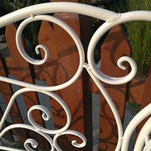 Panchina del Terrazza Parco Panche da Giardino per Tempo Libero All'aperto, Panca 2 Posti in Ghisa Resistente alle Intemperie e alla Ruggine, Retro Panca Decorativa da Patio con Schienale e Bracciol