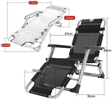L&B-MR - Sedia a sdraio da giardino, reclinabile, pieghevole, portatile, con imbottitura in cotone