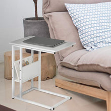 WOLTU Tavolino Laterale da Divano Piccolo Tavolo da caffè per Salotto in MDF e Ferro Colore Bianco TS79ws