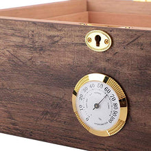 Liukouu Portasigari, Portatile 120 Sigari Grande capacità Scatola per Sigari in Legno Leggero Ermetico Scatole di Sigari con Umidificatore per Gli Amanti dei Sigari