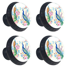 Fiori di pavone 4 PCS Pomelli per Porta, Pomolo per Mobile, Pomelli per Mobili con Viti, Maniglia per Armadietto, Pomelli per Porta, Pomelli per Cassetti per Porta, Armadio, Cassetto e Credenza