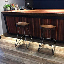 HLWJXS Sedia Sgabelli da Bar Altezza Bancone Sedia da Bar Sgabelli da Bar in Legno Stile Industriale con Finitura Retrò, con Gambe in Ferro Sedia da Pranzo Sgabello da Cucina,Solo Uno