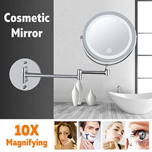 YHtech. LED 10X di ingrandimento Trucco rasatura Specchio da Toilette Bagno Montaggio a Parete a 360 °
