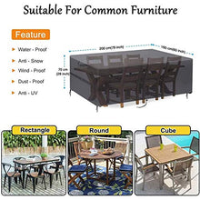 STZYY Fodere per mobili da Giardino, per Evitare Fumo e Polvere, Resistente Copertura per Tavolo Rettangolare da Esterno Oxford Portatile per divani e sedie Barbecue, Polvere Antipolvere, Nero, 14
