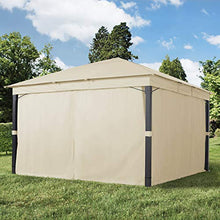 Gazebo da Giardino 4x4m Alu Premium con Copertura del Tetto Impermeabile ca. 220 g/m² - 4 pareti Laterali crema - Profilo da ca. 9x9cm