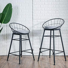 Sgabello da bar Bar Stool Bar sedie in Ferro battuto Bar Chair Nero/Oro casa di Alta Sgabello Moderno Sedia da Pranzo del Nastro Metallico Bar Sedia Moderno (Color : Black, Size : 75cm)