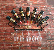 KELITINAus 7 Bottiglie Di Arte Del Ferro Wine Rack a Parete Wine Bottle Holder Storage Cucina Rack Rack