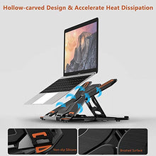 Supporto PC Portatile Ergonomico Regolabile con Supporto Telefono Cellulare, Multi-angolo Supporto PC Portatile Laptop Riser Stand per Telefono Tablet PC Portatile 17 Pollici Scrivania Divano(Nero)