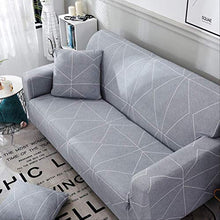 DYB&home Copridivano Elasticizzato 1/2/3/4 Posti Geometria Grigia Geometrica Jacquard Fodere in Tessuto per Poltrona, Divano, Protezione Antiscivolo per Mobili