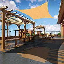 QINYA Cool Area Tenda A Vela Rettangolare Multi-Formato Metri Protezione Raggi UV, Vela Resistente E Resistenza all'Acqua per Giardino Balcone Terrazza (2 * 3m,Beige)
