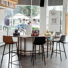 Sedie Da Bar Colazione Sala Da Pranzo Sgabelli Da Bar Cucina Isola Sgabelli Da Bar Con Poggiapiedi Moda Nordica Sedia Da Pranzo Per La Casa Decorazione Della Casa In Pelle-Nero_65 Cm