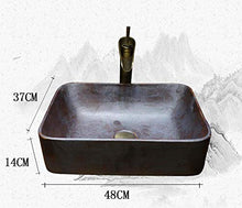 Grano di ruggine Vintage Europa Stile Vintage Cina Fatto a Mano Lavabo Lavaggio Rettangolare Lavandino da Bagno Artistico in Ceramica