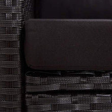 Tidyard Divano da Giardino Esterno 2 Posti Polyrattan con Cuscini Nero 124 cm Divano per Soggiorno 2 Posti Polyrattan Divano in Rattan
