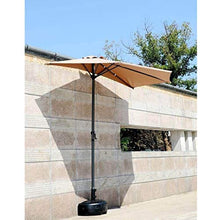 XNJJ Outdoor di Protezione Ombrellone, 9-Piede semicircolare Ombrellone con 5 Rib manovelle (con 5 Rib pedivelle) for di Mercato Tabella Sdraio 9.8 (Color : Khaki)