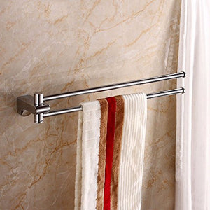 MBYW - Portasciugamani moderno e minimalista, portasciugamani da bagno, doppio portasciugamani in rame, montaggio a parete, finitura cromata, 40 cm, adatto per bagno, camera da letto