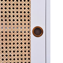 vidaXL Credenza Bianca 130x40x80 cm in MDF e Rattan