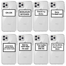 CrazyLemon Custodia Clear per iPhone 11, Frase di personalità divertente creativa Mood Tag Cover posteriore in silicone TPU ultra sottile anti giallo morbido Case Cover - 11