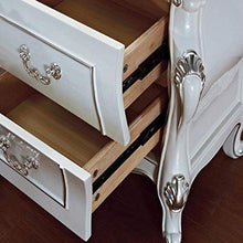 H-CAR Comodino Bianco con Armadio a 2 cassetti Comodino in Legno Contenitore con Gambe in Legno per Soggiorno, Camera da Letto, corridoio