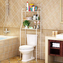 Flyelf Mensola Per WC, Scaffale Bagno e WC, con 3 Ripiani Scaffale 2 Ganci 165 * 55 * 26 cm (Bianca)