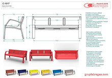 Fábregas Panca in plastica da giardino, 170 cm, colore: rosso