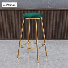 WANGFENG Sgabelli Sgabello da Bar Altezza Bancone da Bar Finitura in Metallo/Ferro per Pub/Ristorante/Cucina Domestica - Seggiolone Senza Schienale con Morbido Cuscino in Velluto - (Blu, Rosa, Verde)