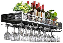 LLT Wine Rack, Cremagliera Della Decorazione Della Parete Della Novità, Wine Rack Vetro Mensola Montato Porta Supporto Della Cremagliera Del Vino Del Metallo Europeo Vetro Iron & Wine Hanging,Nero,10