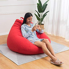 MIMI KING Divano a Sacco con poggiapiedi, Design Portatile per lavarsi in Lavatrice,Watermelonred,S