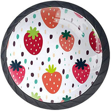 Frutta Modello Fragole Estate Pomelli per Porta Set di 4 Pomelli per Mobili Manopole per Cassetti Cucina Armadio Vetro
