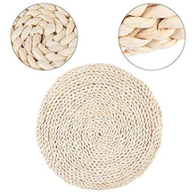 01 Cuscino Tatami Cuscino per sedili Rotondo Intrecciato a Mano Cuscino per Yoga Pouf da Pavimento per Yoga