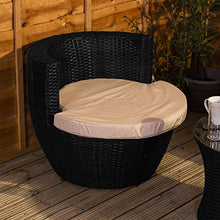 Home Discount, set di mobili da giardino in rattan, 2 posti, colore: nero e crema, per veranda, salotto, salotto, salotto, salotto, con piano in vetro, cuscini UKFR