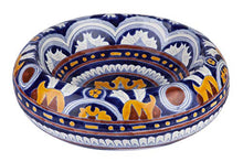 Cerames Imelda - Lavabi da appoggio rotondi messicani | Lavabo Talavera in ceramica 40 cm dal Messico | Motivi decorativi colorati