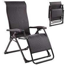 DHHZRKJ Sedia in Rattan Zero Gravity, Regolabile 90-160 °, Poltrona Pieghevole con Sistema di bloccaggio, Chaise-Longue per Esterni per Giardino, Patio, Spiaggia