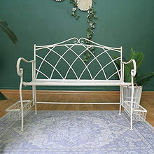 Sgabello da 51,5 pollici panchina da giardino vecchia panchina retro-made, sedute casual da cortile panca in metallo a due posti, sedia da esterno antiruggine e resistente alle intemperie mobili da
